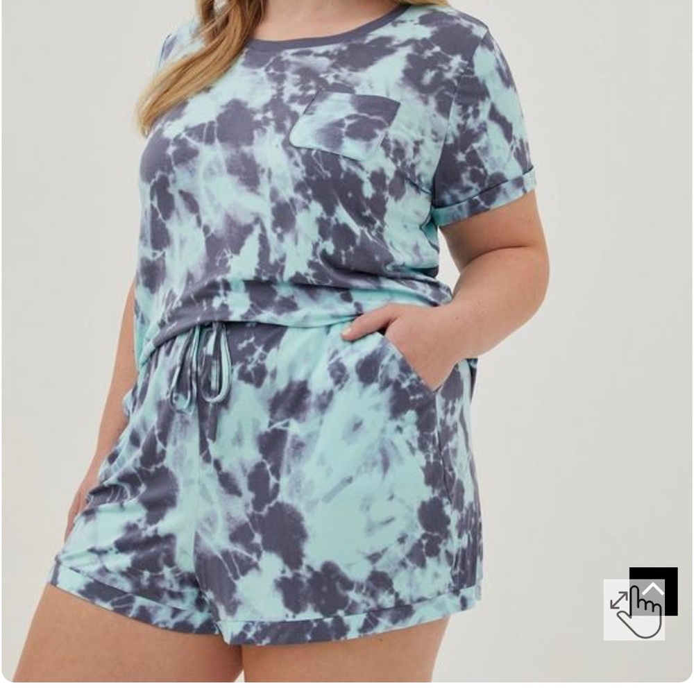 Torrid blue tie dye super soft shorts plus size 3X